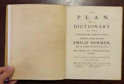 Lot 360 - Johnson (Samuel). The Plan of a Dictionary of the English Language, 1st edition, 1747