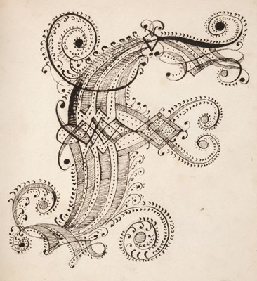 Lot 182 - Calligraphy. A manuscript booklet of initial letters, early 20th century
