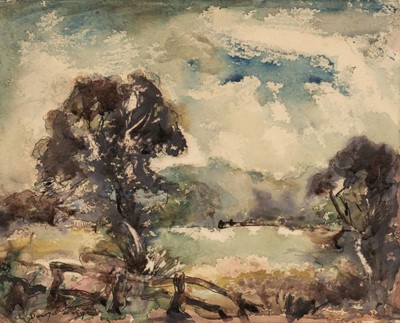 Lot 597 - Dunoyer de Segonzac (André, 1884-1974). Landscape with trees