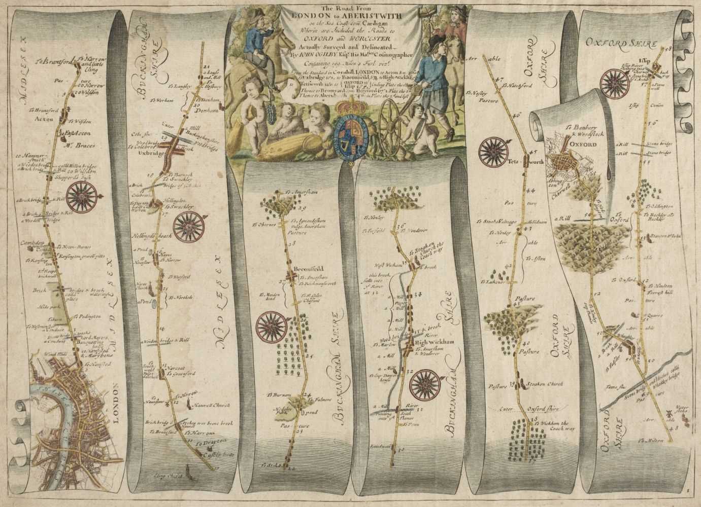 Lot 34 - Ogilby (J.). The Road from London to Aberistwith and one other, circa 1675