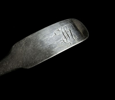 Lot 2 - American Silver. A silver stuffing spoon by Robert Wilson, Philadelphia c.1810