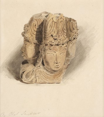 Lot 474 - Landseer (Charles, 1799-1879). An antique sculpture, possibly South-East Asian, circa 1830's