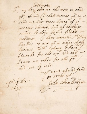 Lot 312 - Chaloner (Sir Thomas, the elder, diplomat and writer, 1521-1565). Autograph inscription signed