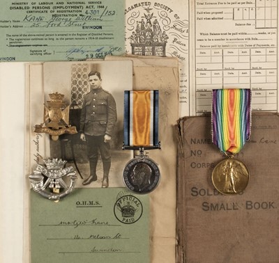 Lot 295 - WWI. Pair to Private G.W. Kane, D.C.L.I.