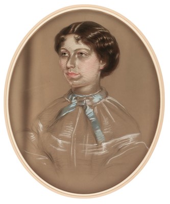 Lot 415 - Victorian School. Portrait of a young woman, thought to be Princess Alice, 1862