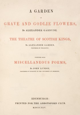 Lot 217 - Garden (Alexander). A Garden of Grave and Godlie Flowers, 1845