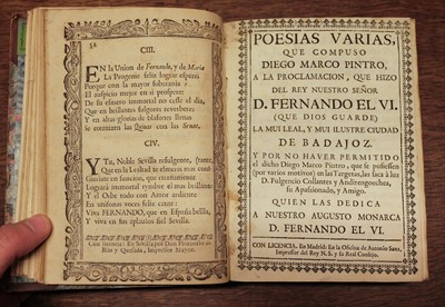Lot 253 - Spanish Poetry. 3 volumes, 1634-1806