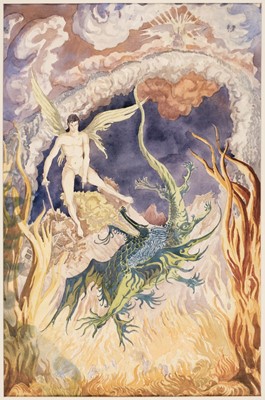 Lot 749 - Watercolour illustrations. A collection of nine illustrations, mid 20th century
