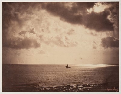 Lot 17 - Le Gray (Gustave, 1820-1884). Brick au Claire de Lune / Brig on the Water, 1856, albumen print