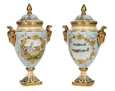 Lot 31 - Battle of Britain. Coalport, The Battle of Britain Vase and Biggin Hill