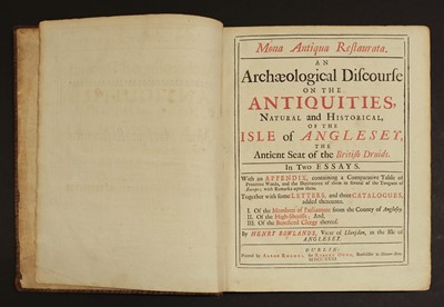 Lot 90 - Rowland (Henry). Mona Antiqua Restaurata, 1st edition, 1723, & 9 others