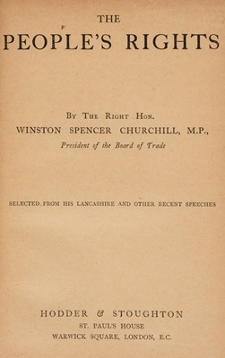 Lot 350 - Churchill (Winston Spencer). The People's Rights, 1st edition, 2nd issue, 1910