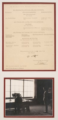 Lot 408 - Hitler (Adolf, 1889-1945). Document Signed, Fuhrer Headquarters, 20 March 1942