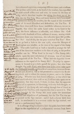 Lot 2 - American Revolution - (Hartley, David). Letters on the American War, 6th edition(?), 1779