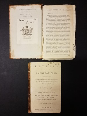 Lot 2 - American Revolution - (Hartley, David). Letters on the American War, 6th edition(?), 1779