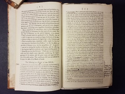 Lot 2 - American Revolution - (Hartley, David). Letters on the American War, 6th edition(?), 1779