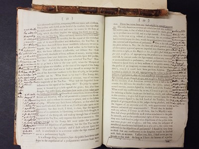 Lot 2 - American Revolution - (Hartley, David). Letters on the American War, 6th edition(?), 1779