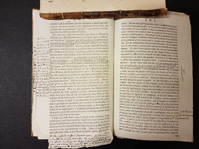 Lot 2 - American Revolution - (Hartley, David). Letters on the American War, 6th edition(?), 1779