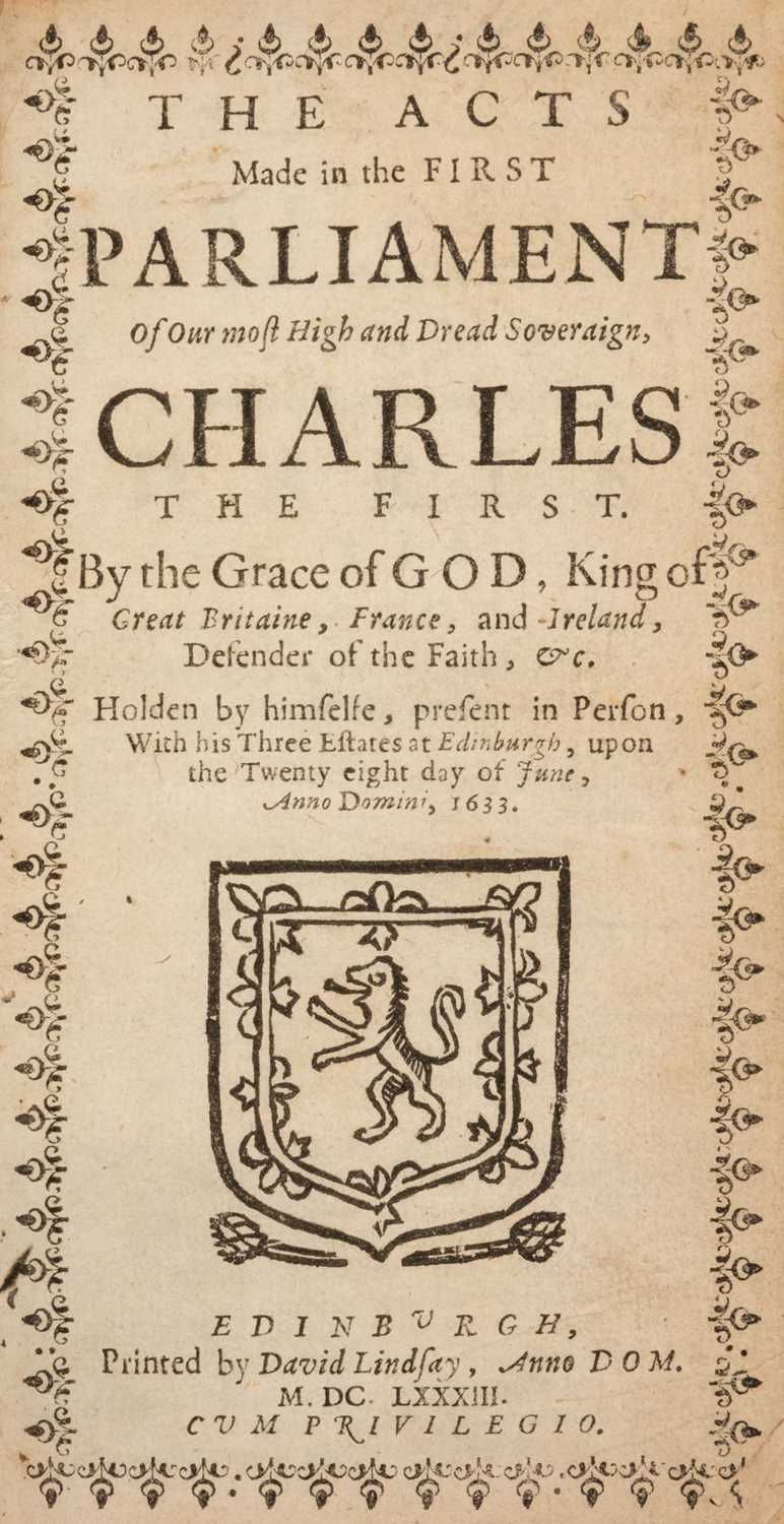 Lot 91 - Scotland; Convention of Estates. Acts of Parliament, 1683, & 7 others