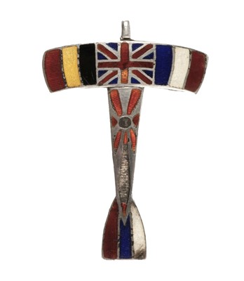 Lot 107 - The Allies Aeroplane. Rare Lapel Brooch, circa 1914-18