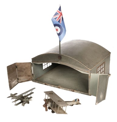 Lot 114 - WWI RFC. Toy Aeroplane Hangar By Lines Bros., circa 1916