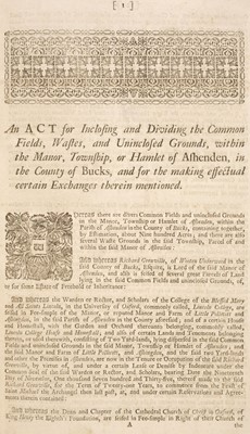 Lot 37 - Buckinghamshire. Sammelband of 18 enclosure acts, 18th-19th century