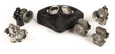 Lot 170 - Motoring & Cycling. A collection of motoring items and bicycle lamps