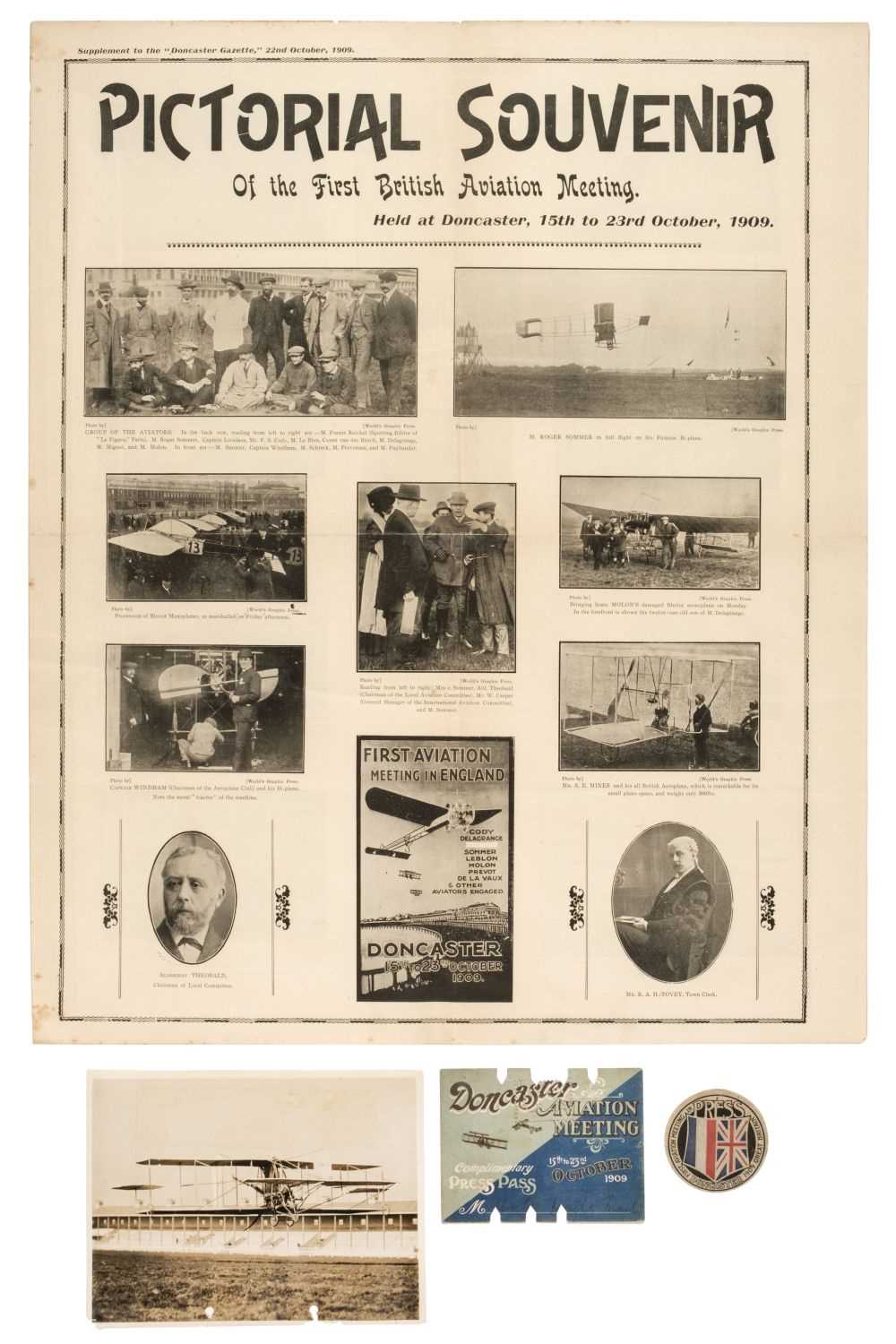 Lot 40 - Doncaster 1909. A collection of early aviation ephemera