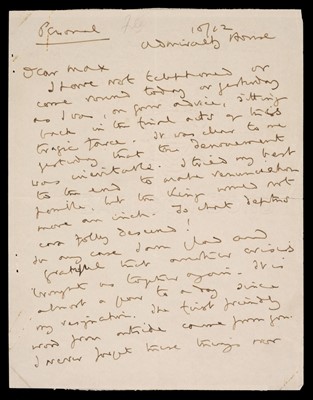 Lot 143 - Edward VIII's Abdication. Important letter from Samuel Hoare, 10 December 1936