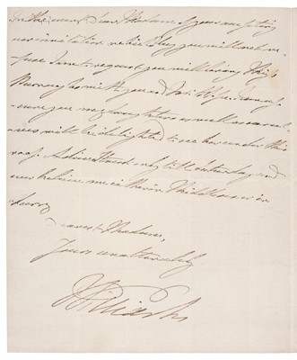 Lot 180 - William IV (1765-1837),. Autograph Letter Signed, ‘William’, as Duke of Clarence, c. 1820s