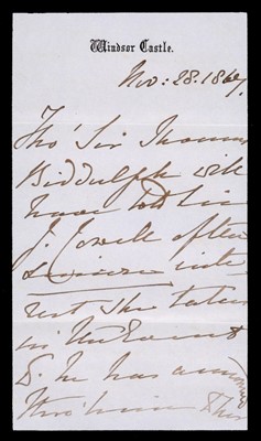 Lot 175 - Victoria (1819-1901). Autograph Letter Signed, ‘The Queen’, Windsor Castle, 28 November 1867