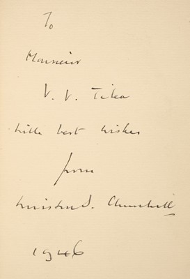 Lot 396 - Churchill (Winston Spencer, 1874-1965). Into Battle. Speeches... , 10th edition, 1943