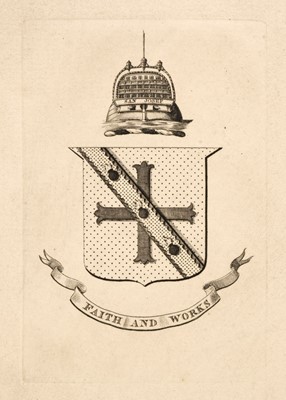 Lot 23 - Armorial Bookplate. Engraved armorial bookplate of Admiral Lord Nelson (1758-1805), circa 1797