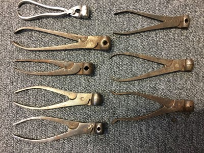 Lot 189 - Bullet Mould. A collection of pincer action bullet moulds