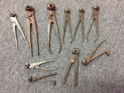 Lot 190 - Bullet Mould. A collection of pincer action bullet moulds