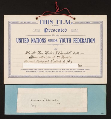 Lot 371 - Churchill (Winston Spencer, 1874-1965). Autograph Signature, 1947