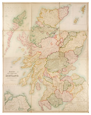 Lot 87 - Scotland. Bartholomew (John), Black's New Large Map of Scotland, circa 1874