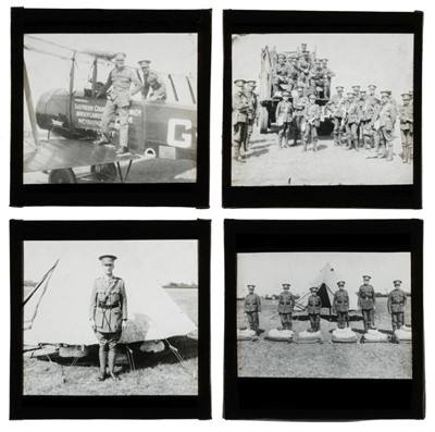 Lot 140 - Military Lantern Slides. A group of 55 diapositive magic lantern slides, c. 1910-15