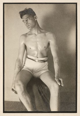 Lot 48 - Glover (Montague Charles, 1898-1983). A group of 7 studies of a male model in studio, c. 1930-35