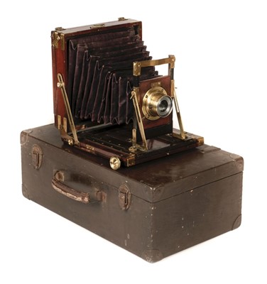 Lot 114 - Victorian plate camera with Ross London 8 inch f/16 Patent Concentric brass lens