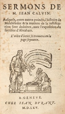 Lot 308 - Calvin (Jean). Sermons, 1565