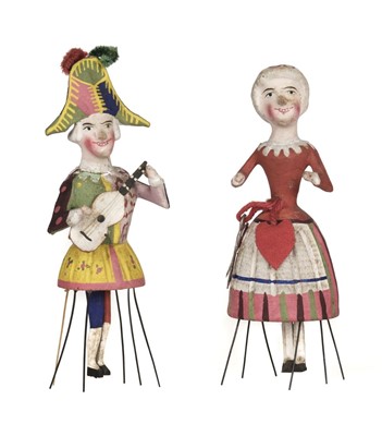 Lot 479 - Dolls. A pair of rare Docken dolls, Germany, mid 19th century