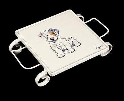 Lot 639 - Aldin (Cecil). A hand-painted earthenware 'Dogs' tile, Carter and Co., c.1936-1940