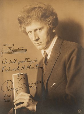 Lot 573 - Grainger (Percy, 1882-1961). Photograph signed, 'Percy Grainger, Aug[ust] 1923'