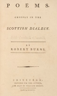 Lot 152 - Burns (Robert). Poems, 1st Edinburgh edition, 1787