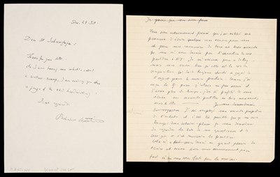 Lot 581 - Martinu (Bohuslav, 1890-1959). Autograph Letter Signed, 1958