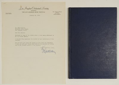 Lot 618 - Waxman (Franz, 1906-1967). Typed letter signed, 1952