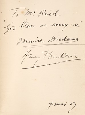 Lot 511 - Dickens (Charles). A Christmas Carol, 1907, signed by Henry Fielding Dickens