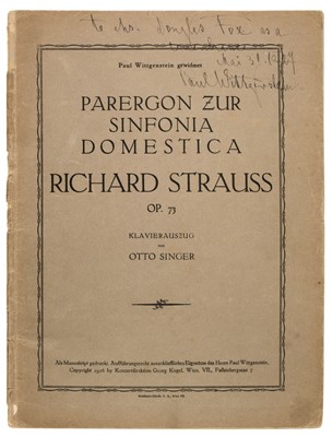 Lot 620 - Wittgenstein (Paul, 1887-1961). Signed Score