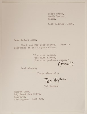 Lot 574 - Hughes (Ted, 1930-1998).